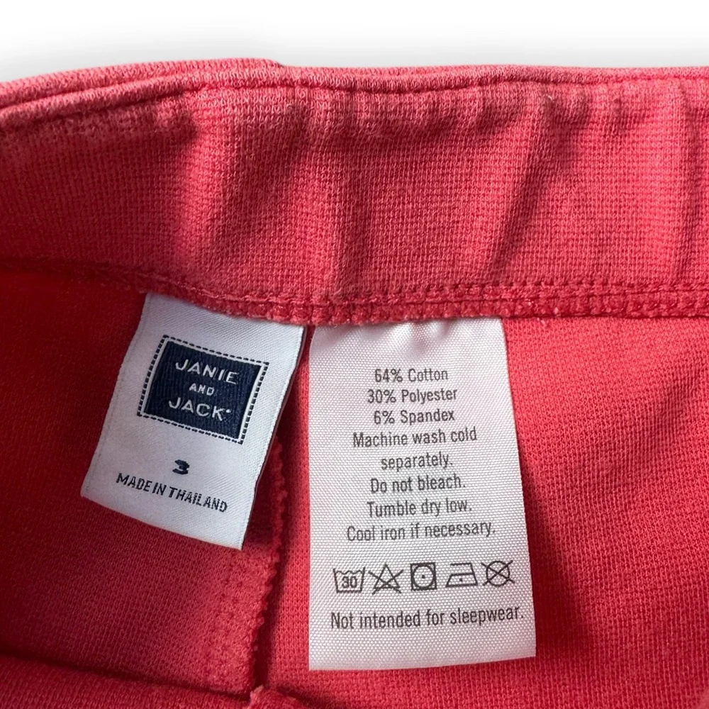 Janie and Jack Girls Size 3 Floral‎ Navy Pants and Coral Scalloped Shorts Bundle